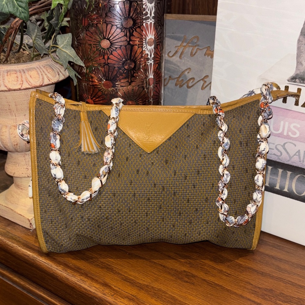 Yves Saint Laurent clutch bag brown/caramel Rare Very Good Condition